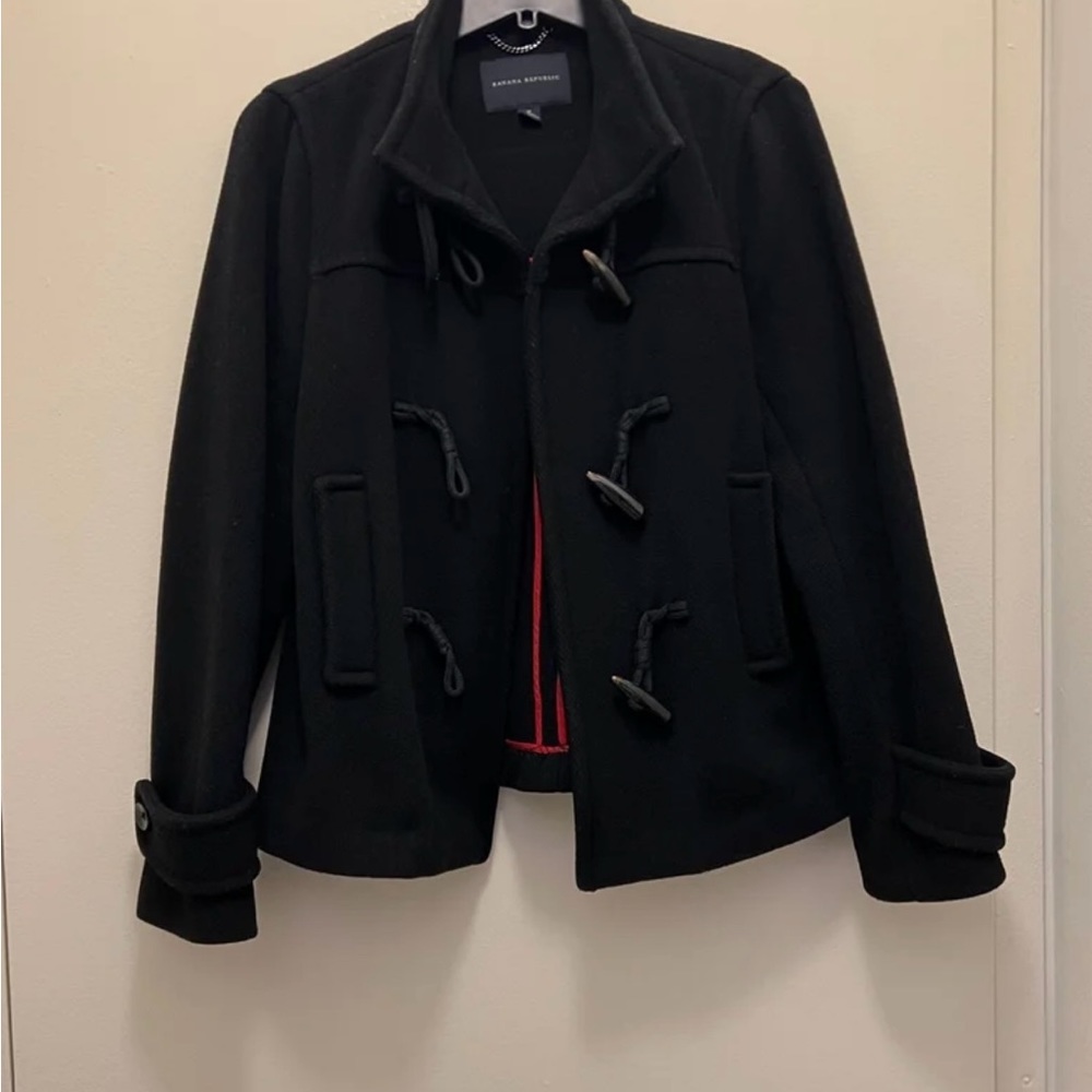 Banana Republic Dark Blue Wool Toggle Coat